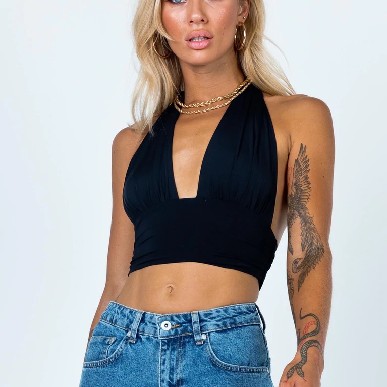 Princess Polly Jordy Top Black Nwot